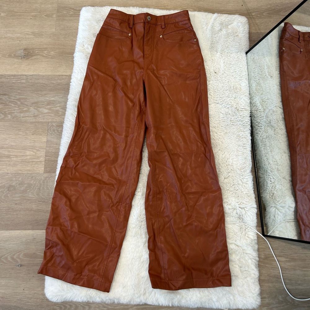 ZARA Leather pants! Wide leg!